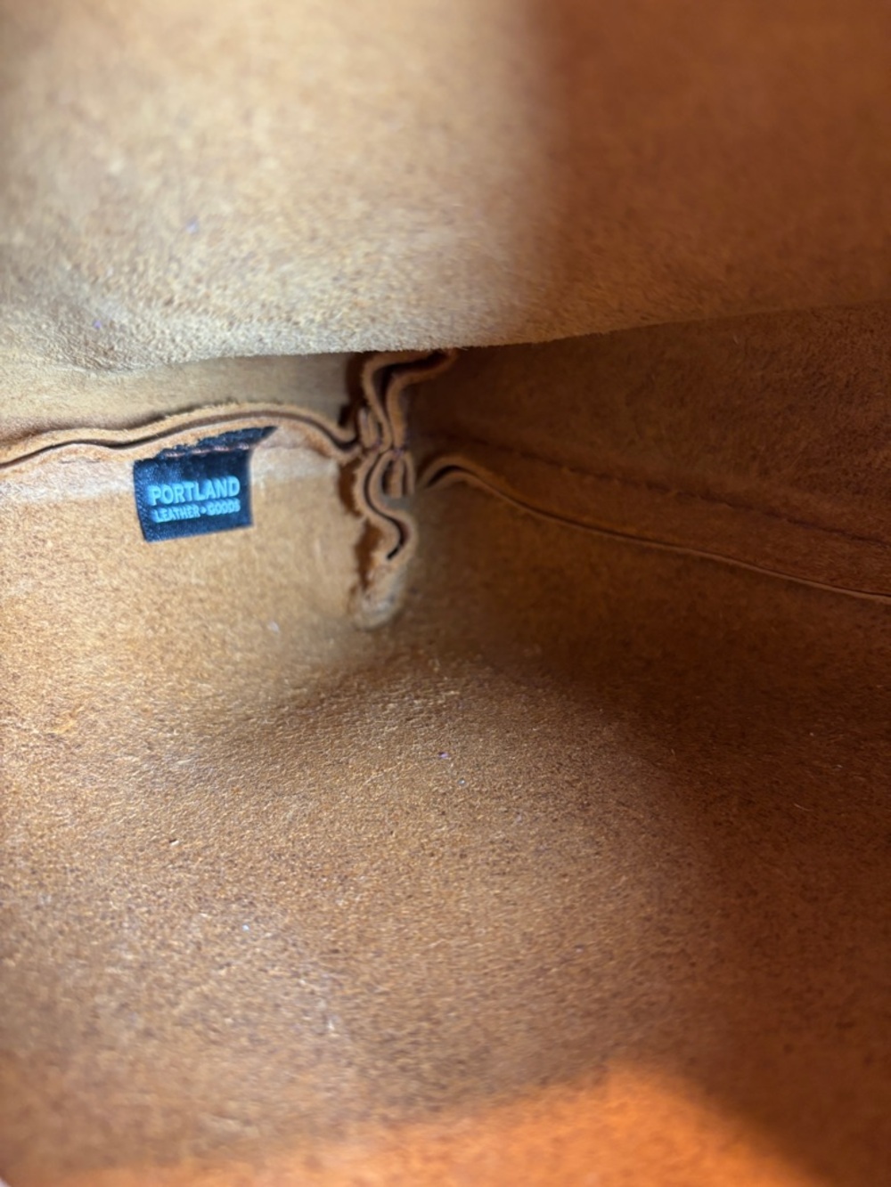Portland Leather Cognac Brown Leather Cosmetic Bag. - Picture 8 of 8